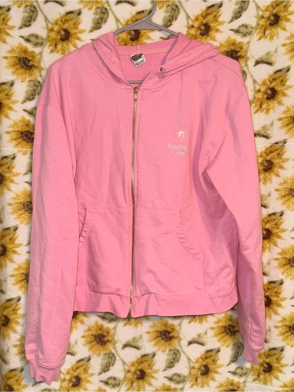 Vintage Rainforest Cafe size xl pink zip up jacket